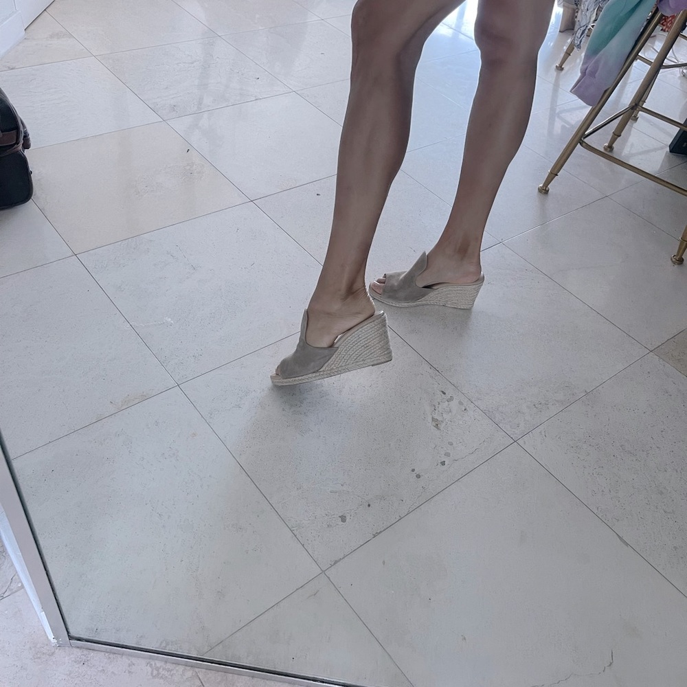 Super comfortable leather wedges